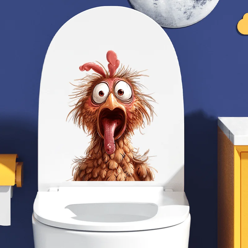 Funny Surprised Animals Toilet Seat Stickers Creative Fun Animal Decals for Bathroom Decor B131