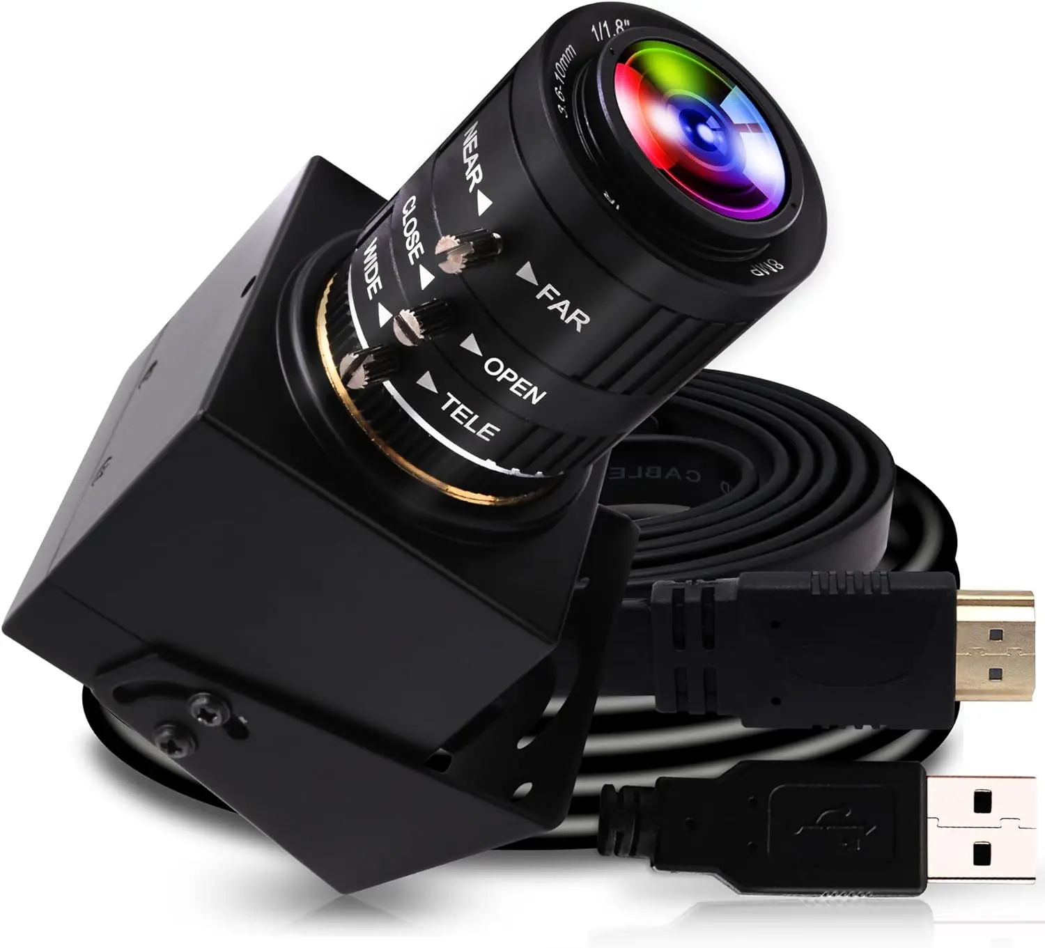 

ELP 4K IMX415 USB HD MI Камера Ручная 3,6-10 мм Ручной зум-объектив Веб-камера Мини-камера крупного плавания для ПК Компьютер Монитор ТВ-проектор