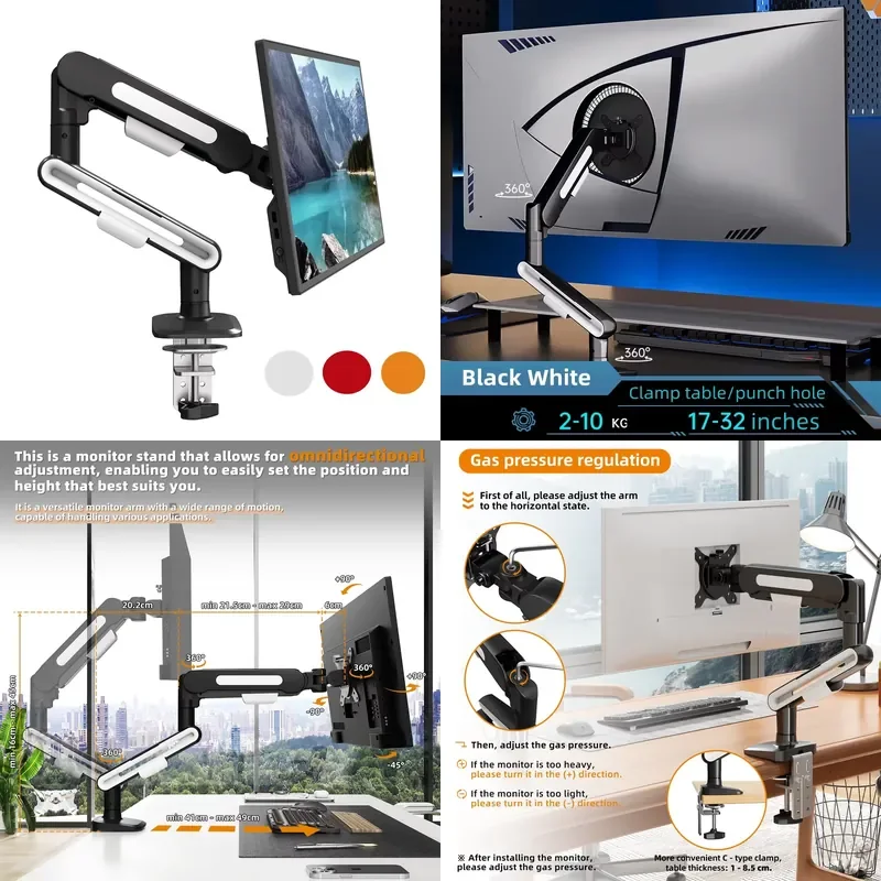 New Update Desktop Mount Bracket for 13 to 32-Inch LCD Screens Rotating Mechanical Arm Lift Base Desktop TV Screen