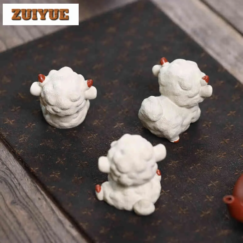 Yixing Zisha Cute Little Sheep Tea Pet Boutique Flowerpot Landscaping Tea Figurine Play Toys Tea Statue Ornaments Supplies Gift - view 5