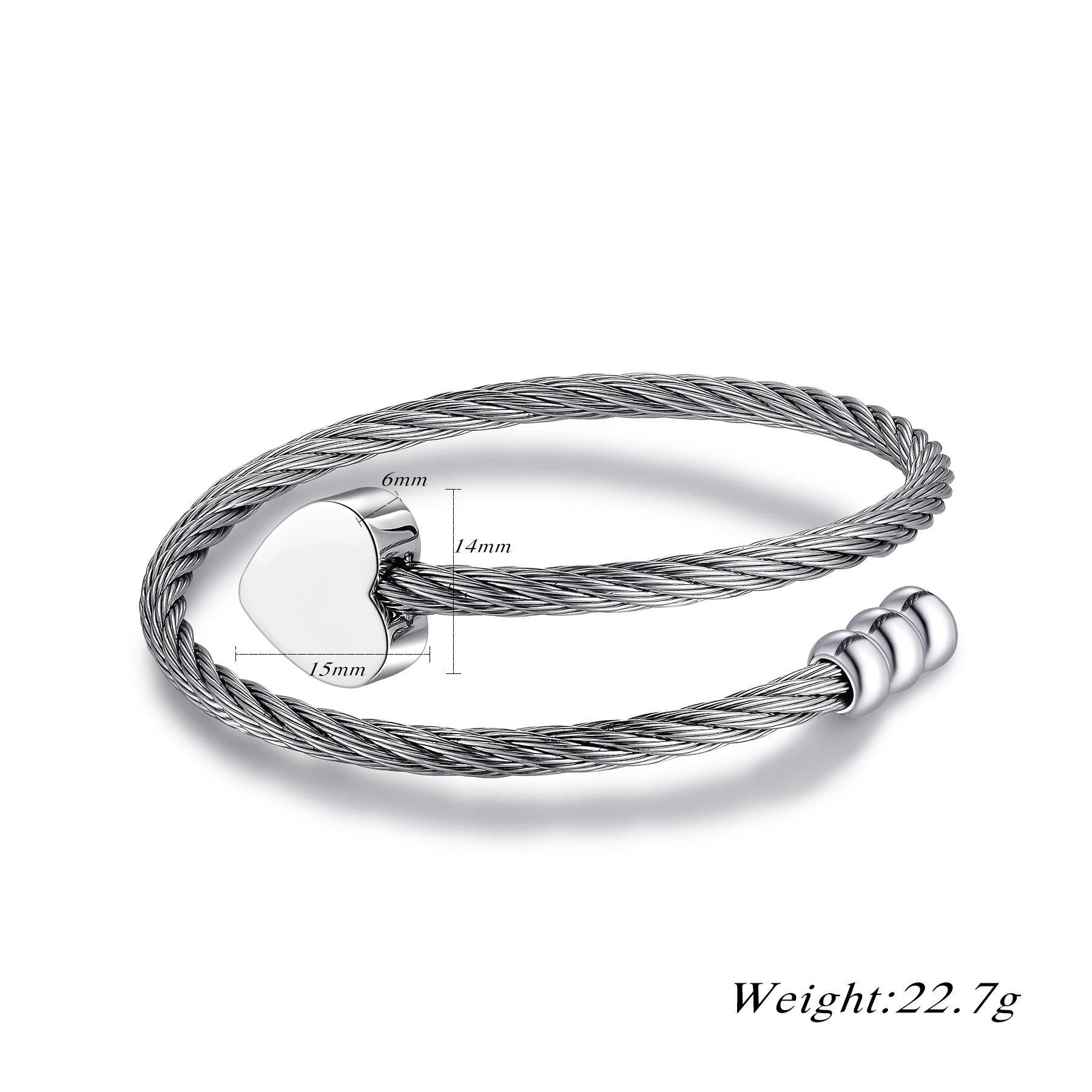 Classic Stainless Steel Heart Urn Bracelet for Ashes Engraved Custom Name Date Pet Human Keepsake Memorial Cremation Jewelry