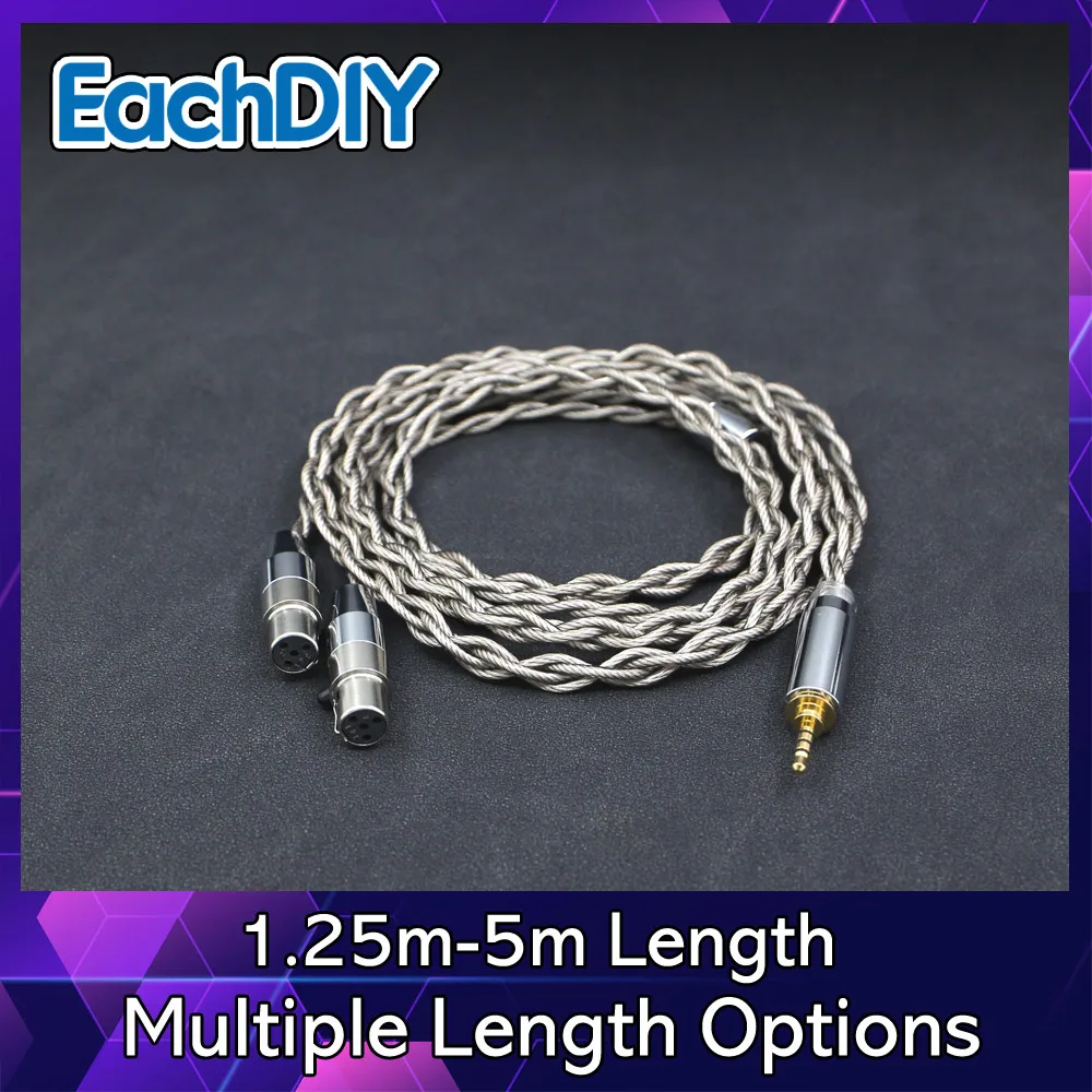 

99% Pure Silver + Graphene Silver Plated Shield Earphone Cable For Audeze LCD-3 LCD-2 LCD-X LCD-XC LCD-4z LCD-MX4 GX LN007941
