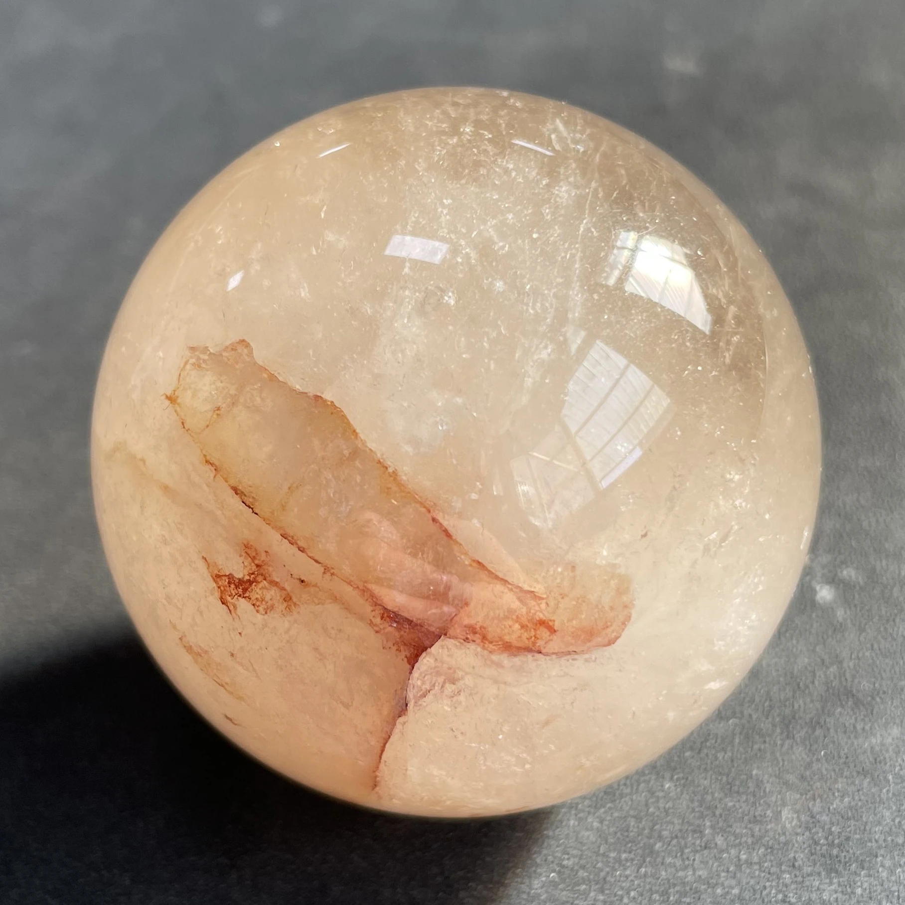 

301g Natural Stone Quartz Rutilated Sphere Polished Rabbit Hair Crystal Ball Decoration Rock Gift Reiki Healing B189