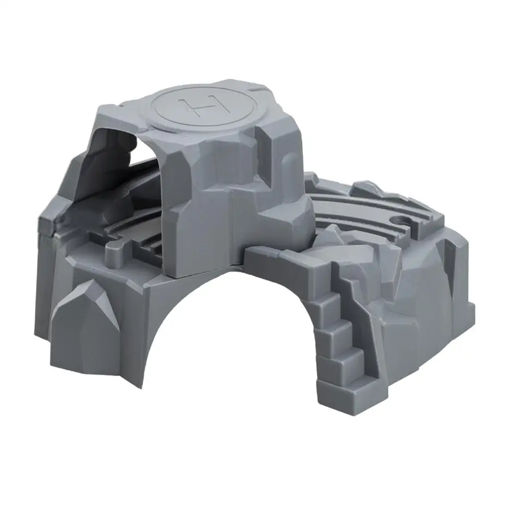 Simulation Train Track Tunnel Playset for Unisex Children with Diecast Locomotive and Wooden Rails
