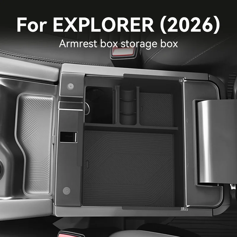 Center Console Armrest Storage Box Organizer for 2026 Ford Explorer, Car Interior Accessories