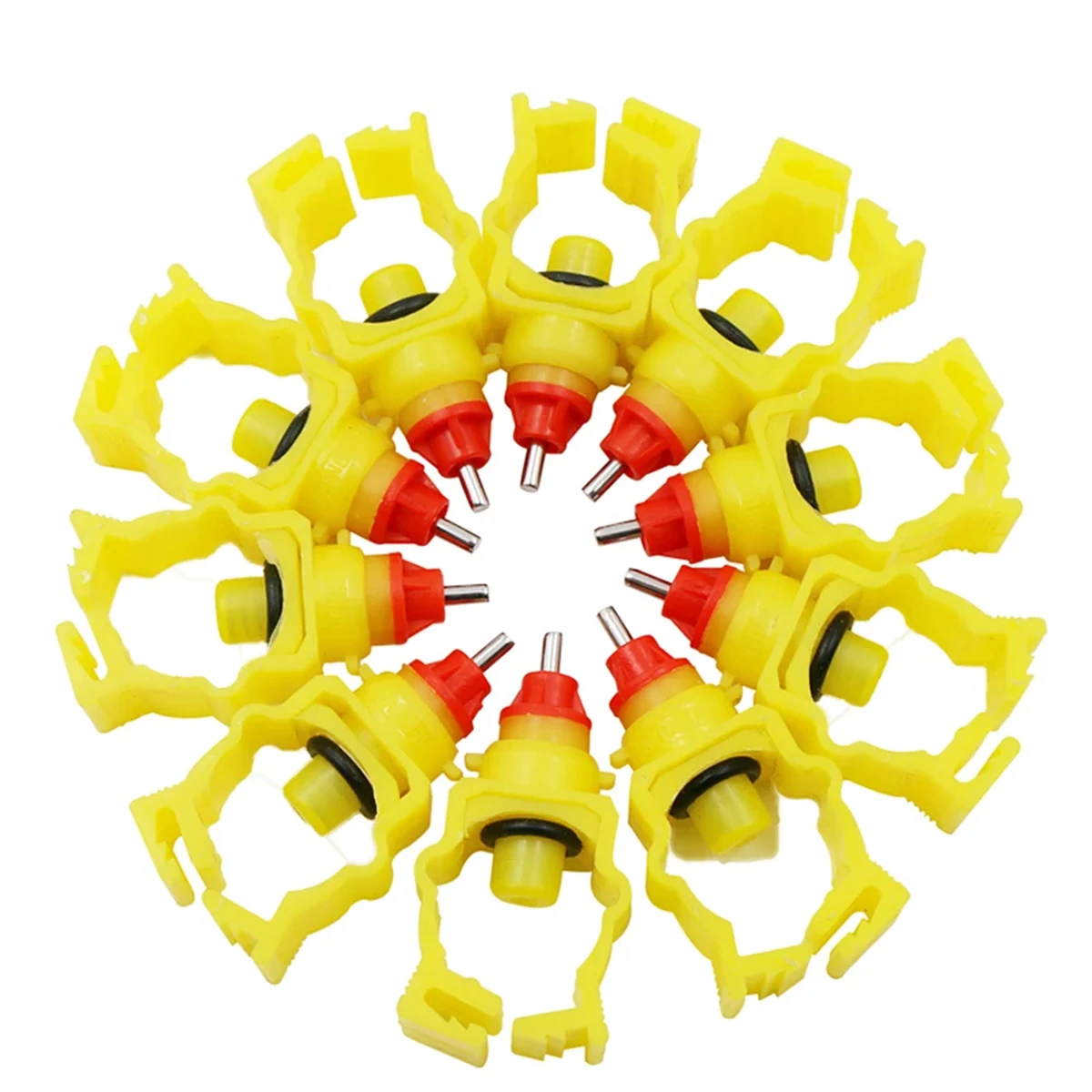 20mm 25mm Clamp-type Poultry Nipple Drinking Feeder 360 Degree Water Spout Automatic Chicken Quail Duck Spring Water Nipple 5Pcs