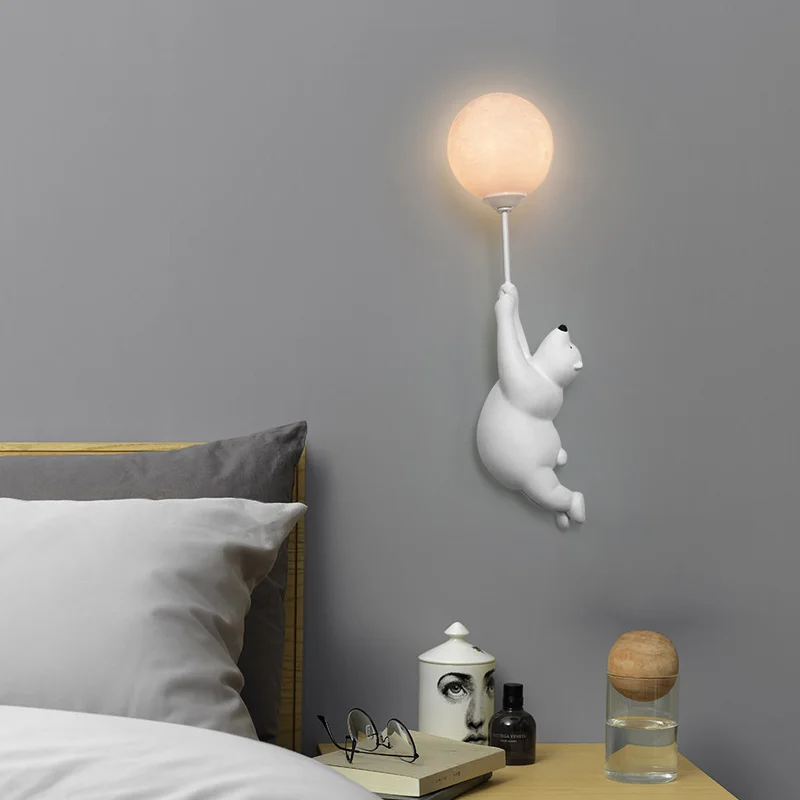 Modern Wall Lights Children'S Room Cartoon Bear Interior Wall Lamps For Kids Room Lamp Minimalist Wall Decoration Fixtures