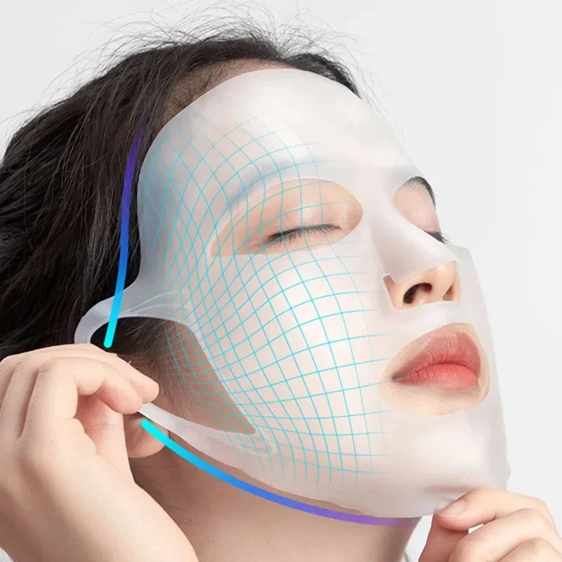 3d Siliconen Gezichtsmasker Herbruikbare Gezichts Tillen Verstevigende Anti Rimpel Schoonheid Hydraterende Vel Maskeert Huidverzorging Hangende Oor Tool