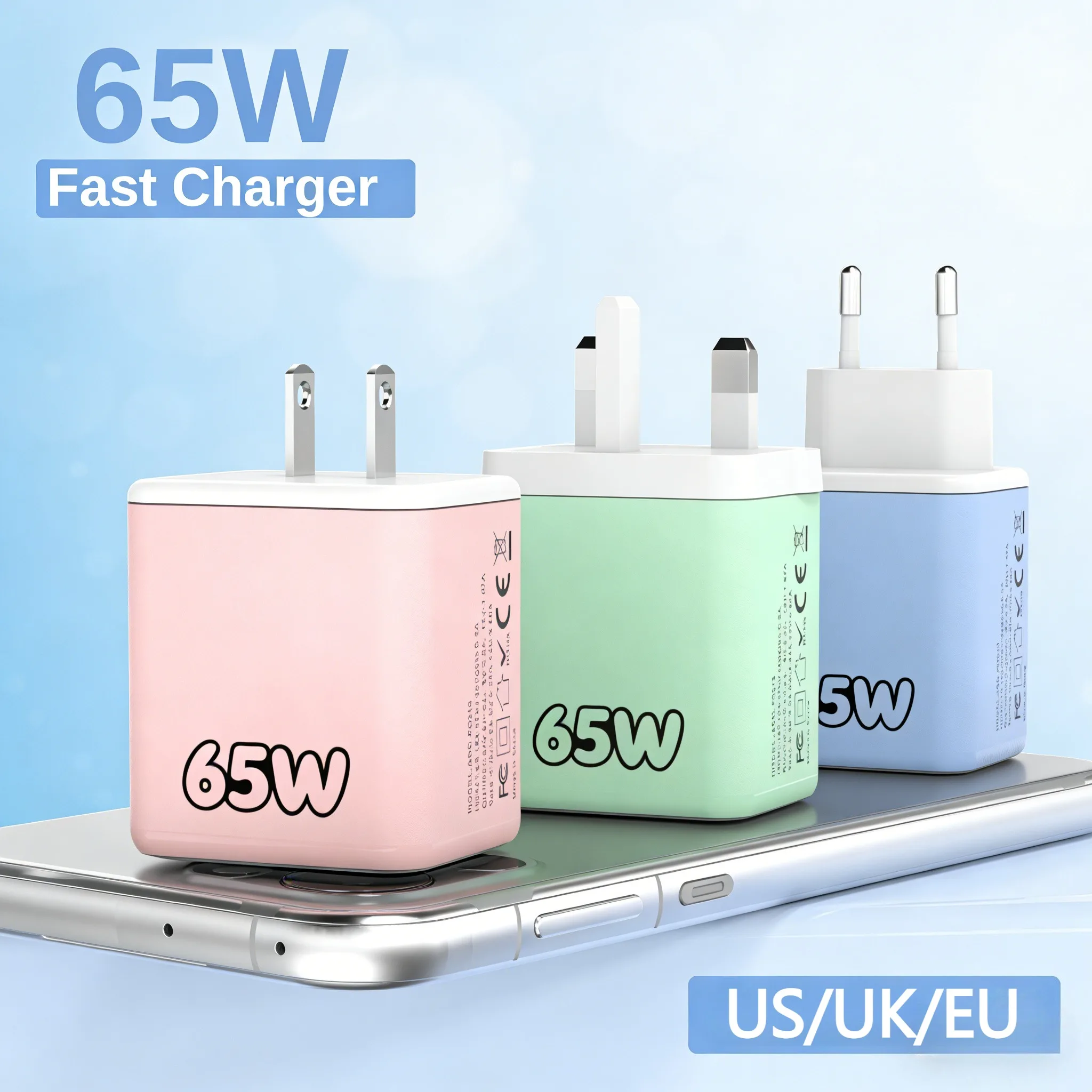 65W USB Charger Fast Charging Phone Adapter For iPhone Honor