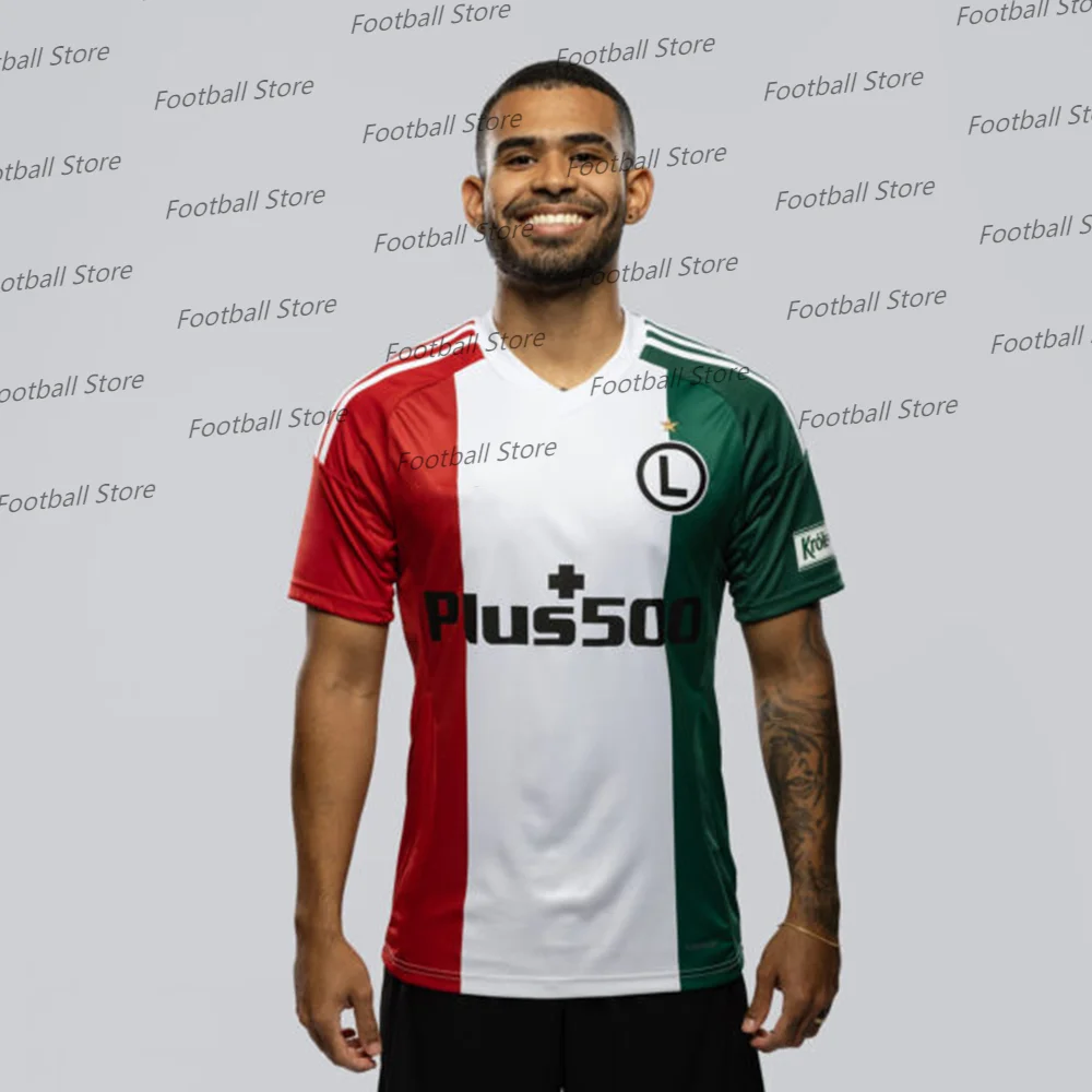 

Polish Football Men Football Jersey Poland Quick Drying Legia Warsaw Classic Plus 500 Soccer Adult_KID Jersey Kit moto