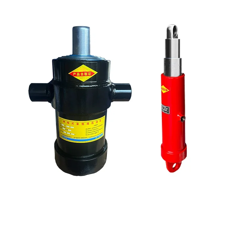 multi-section hydraulic cylinder lifting platform dump truck one-way multi-section accessories Rollover cylinder earring type