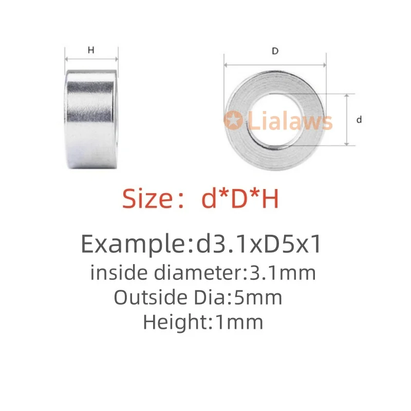 20pcs M3 Aluminum Alloy Unthreaded Bushing Washer ,Round Standoff Spacer Gasket Sleeve Length 1~35mm Aluminum Washers