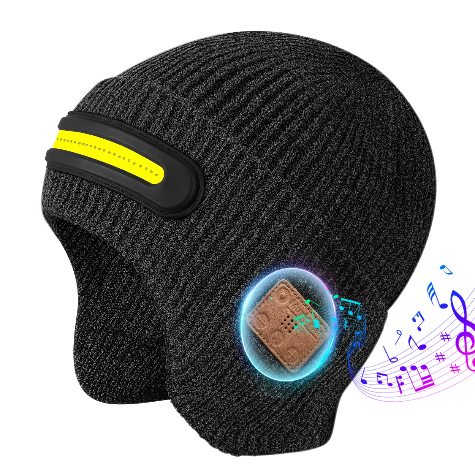 

Зимняя теплая шапка-ушанка с музыкальными наушниками Bluetooth, светодиодная подсветка, светящаяся шапка-бини для наушников с Bluetooth для катания на лыжах