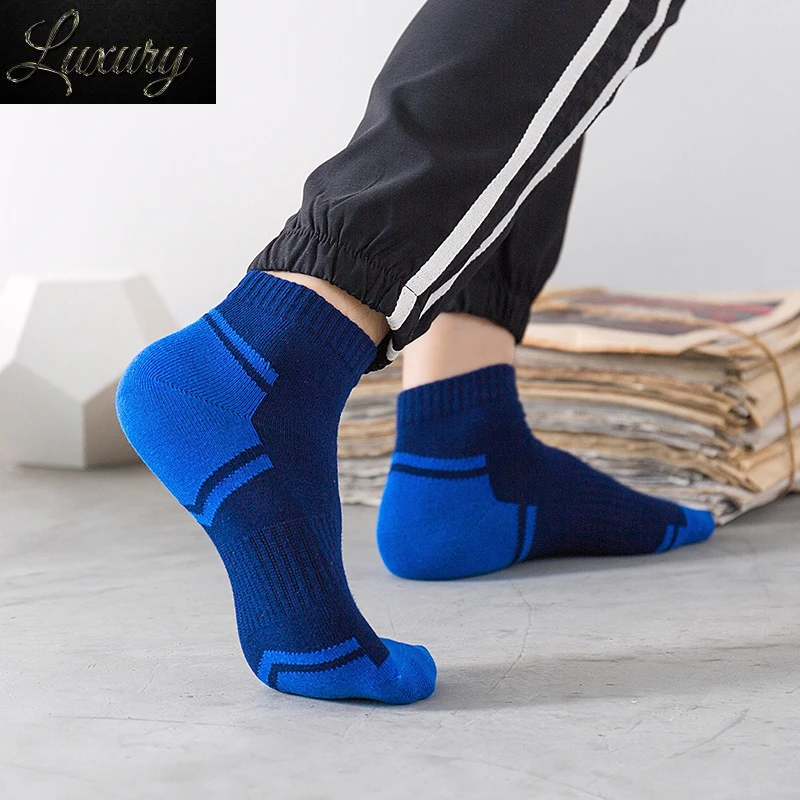 

5 Pairs/lot Spring Autumn High Quality Breathable Cotton Sport Socks Men Short Ankle Boat