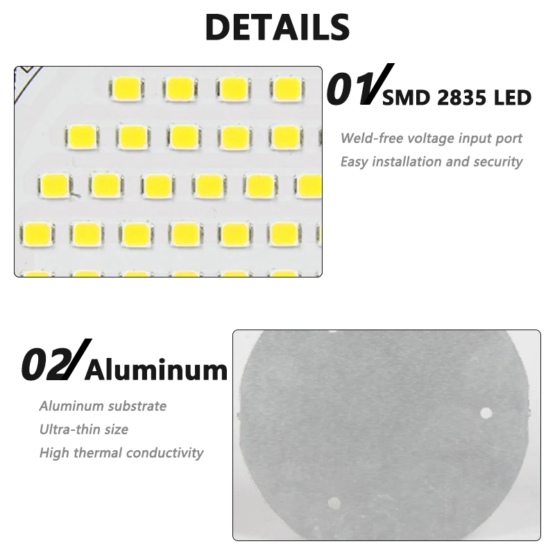 Chip LED 50W AC 85-265V wysokiego napięcia DIY sterownik bezpłatne źródło światła DOB płyta okrągła średnica 100mm ciepły zimny biały do lampy przy