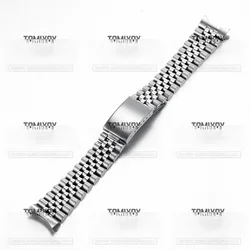 Silver 2 tone Gold 18mm 19mm 20mm Stainless Steel Vintage Jubilee Curved End Watch Band Strap Fit for RLX 16200 16710 5500 5501