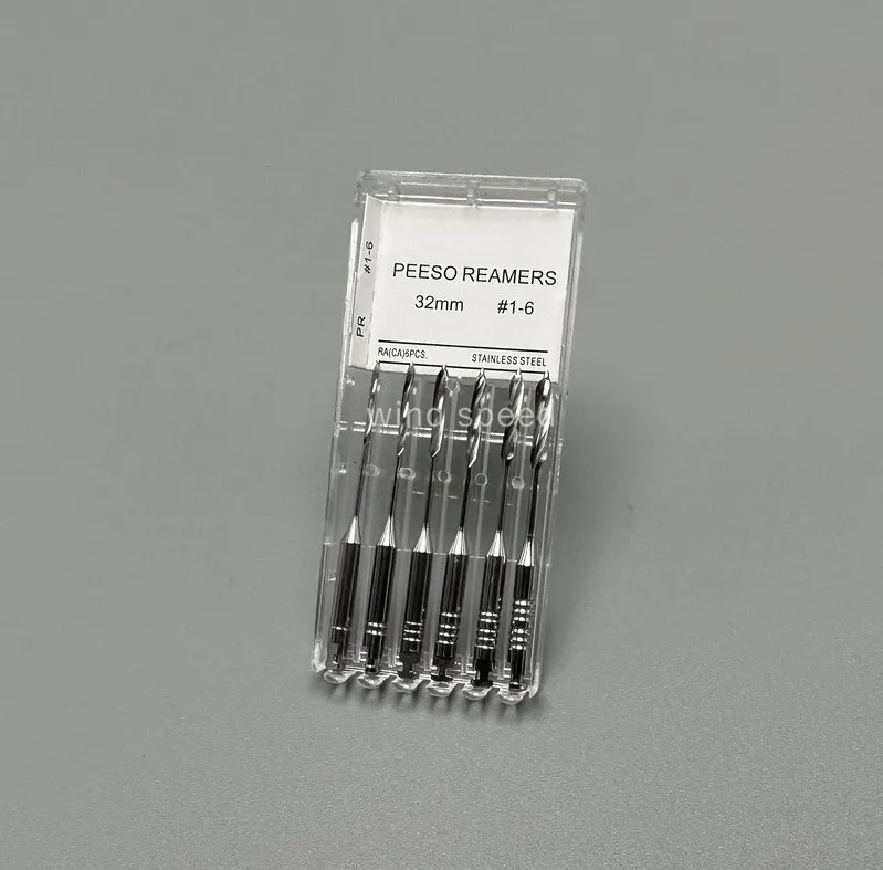 6pcs Dental Peeso Reamer Gates Drills 28mm 32mm Endodontic Reamers Drill Burs Stainless Steel Endo Files Engine Use