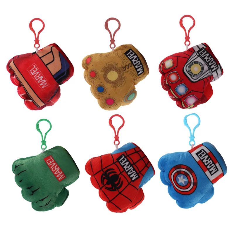 

Marvel Plush Boxing Glove Pendant Spider Man Infinity Gauntlet Avengers Superheroes Funny Backpack Accessories Friend Kids Gifts