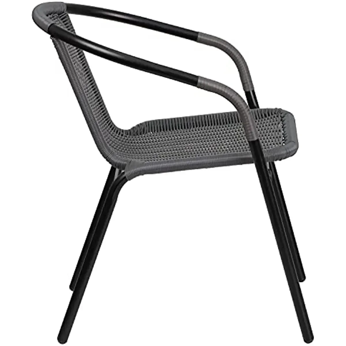 Grey Rattan Restaurant Stack Chair, Mobiliário interior e exterior, Pacote 4