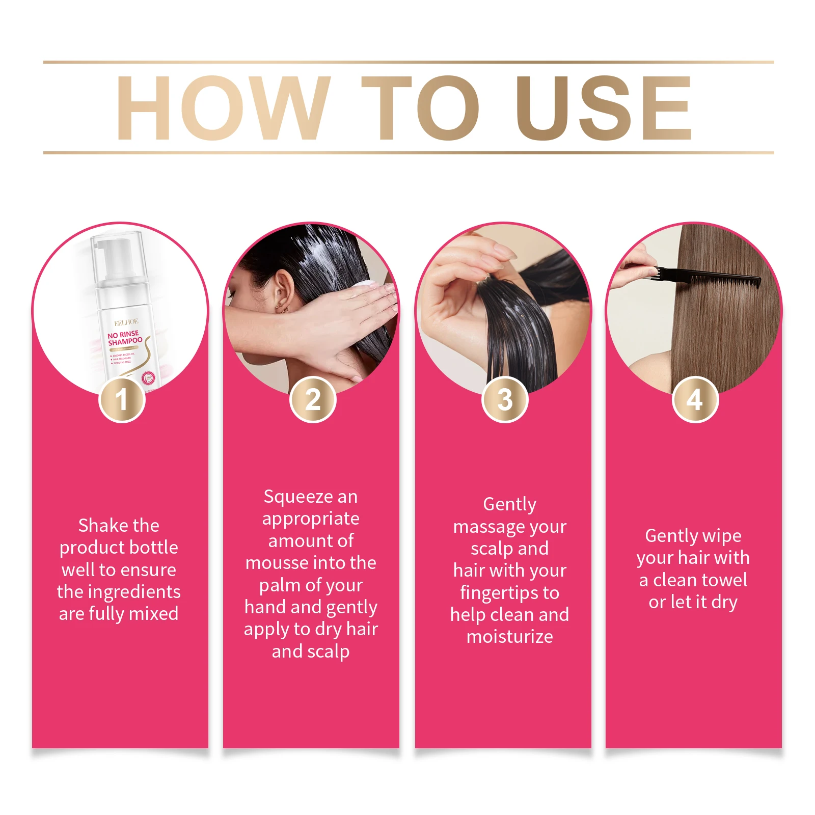 شامبو EELHOE Leave-In Mousse مريح يغذي عميقًا للشعر، رائحة فريدة من نوعها، تزيل الرائحة، يجعل شعرك رقيقًا 100 مل