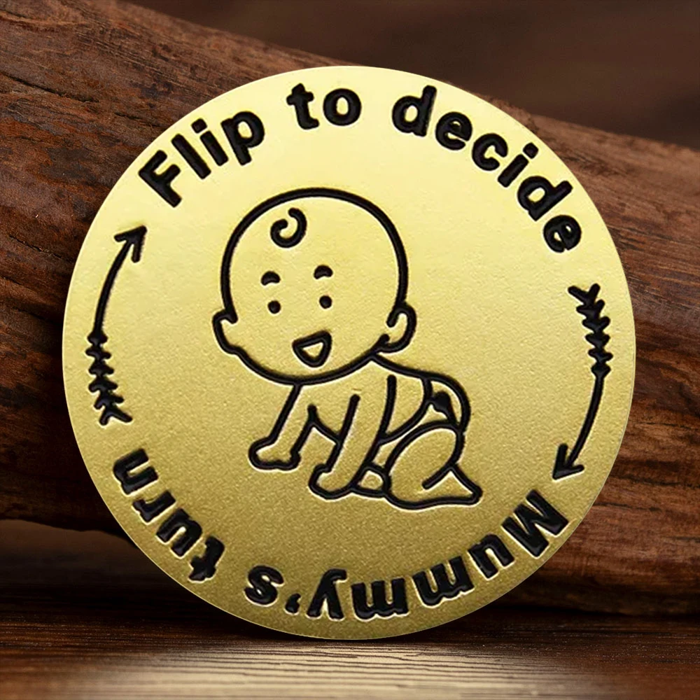 New Parent Decision Coin Flip for Your Fate Gold Plated Collectible Gift Commemorative Coin