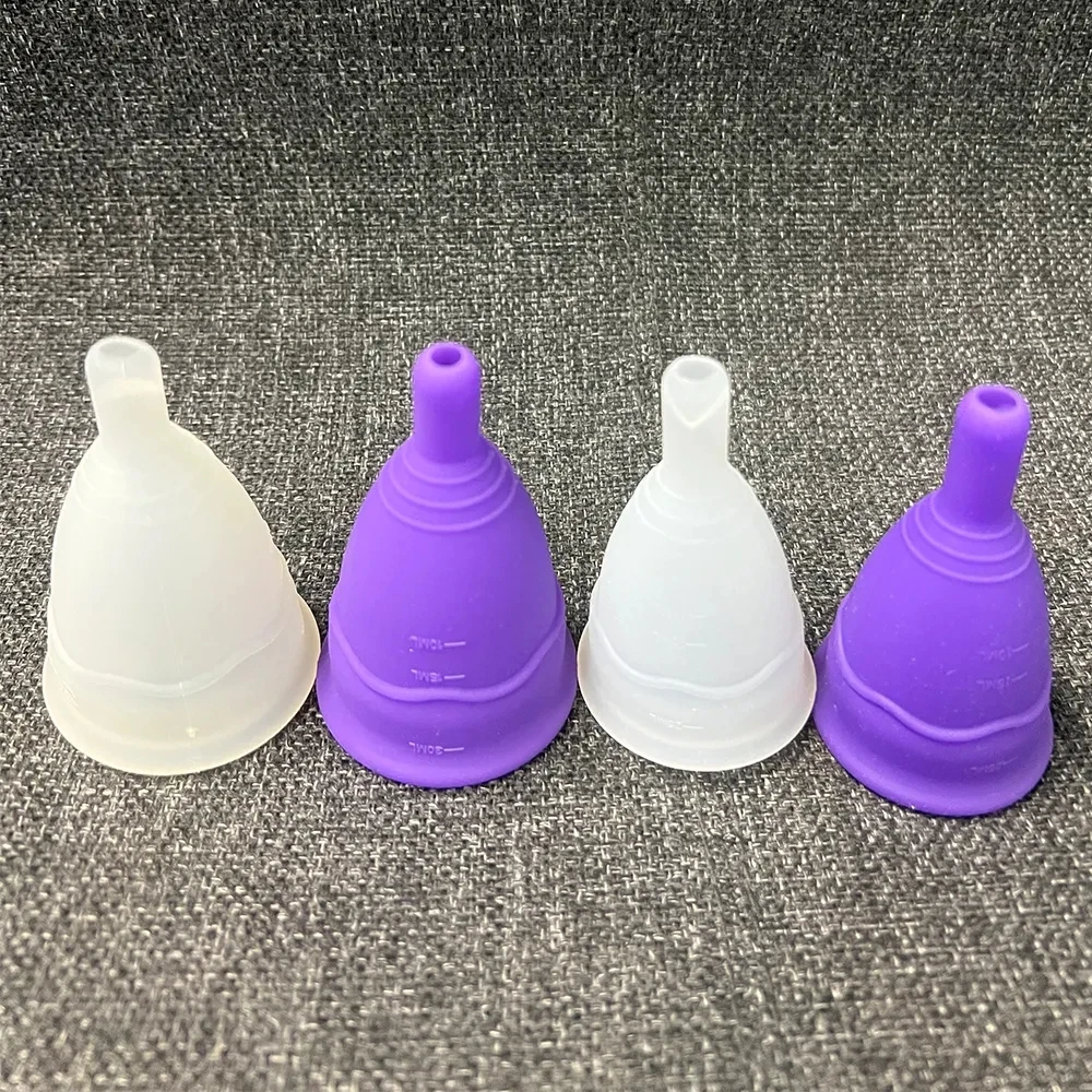 S/L Size Medical Silicone Women Menstrual Cup With Storage Bag Lady Period Discharge Valve Menstrual Cup Feminine Hygiene Cup