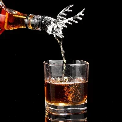 Hot Selling 4 Colors Golden Deer Head Wine Mouth Elk Decanter Zinc Alloy Wine Set Rose Gold Bar Family Wine Tools Accessories