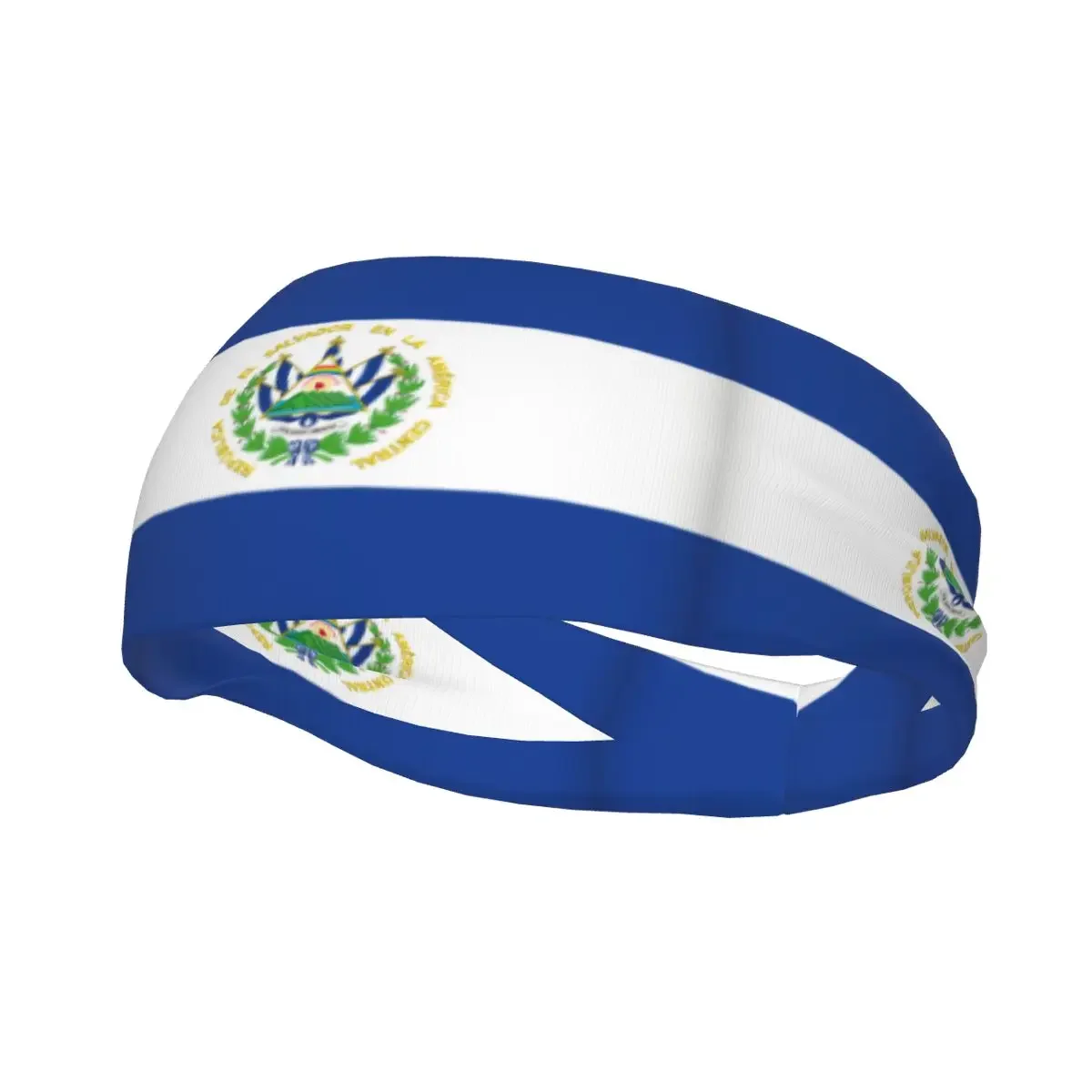 Custom Flag Of EI Salvador Sport Headbands for Women Men Stretchy Moisture Wicking Gym Sweatband