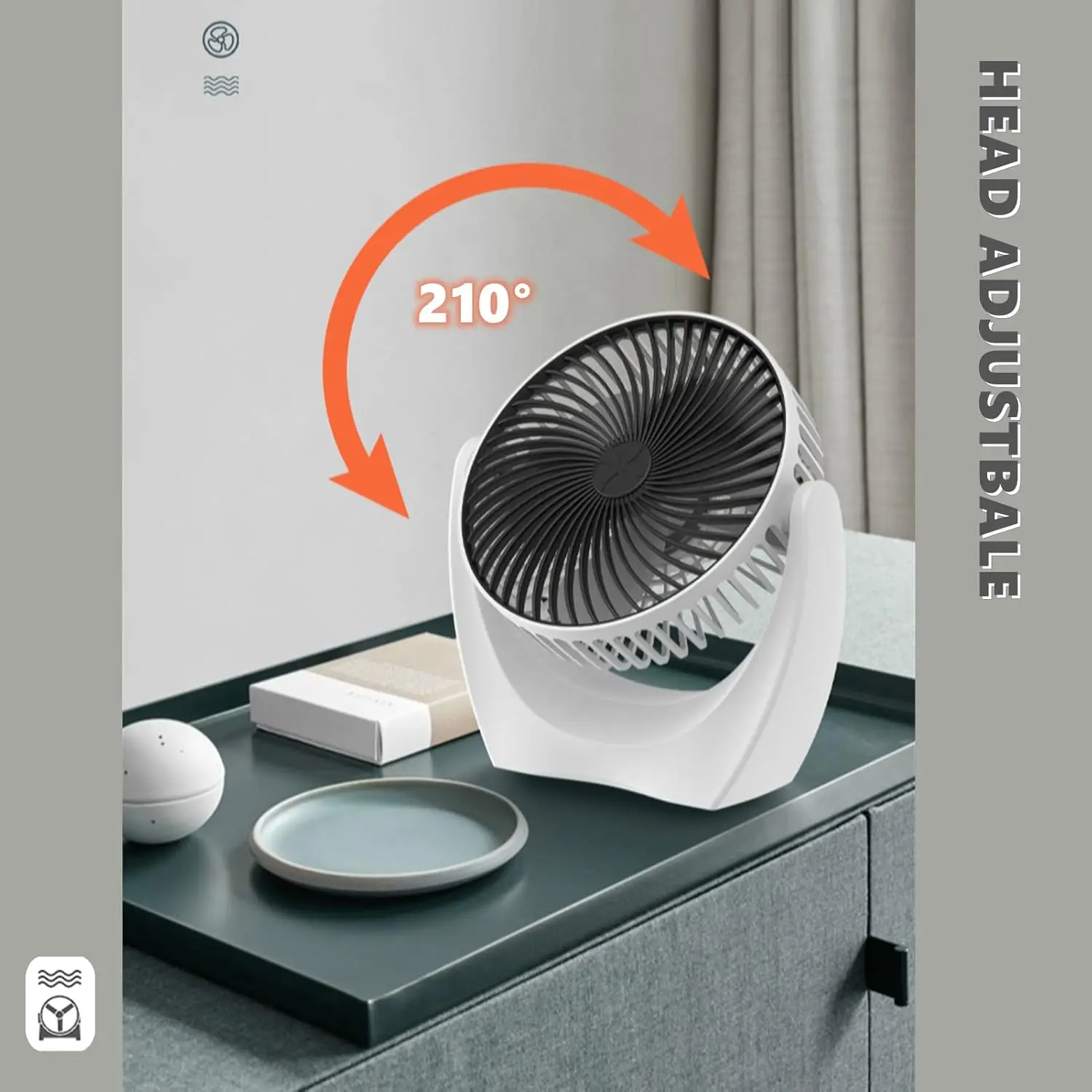 USB デスクファン ミニデスクトップテーブルファン 2 スピードパーソナル静音ファン強力な気流ポータブル冷却ファンヘッド調整可能 f