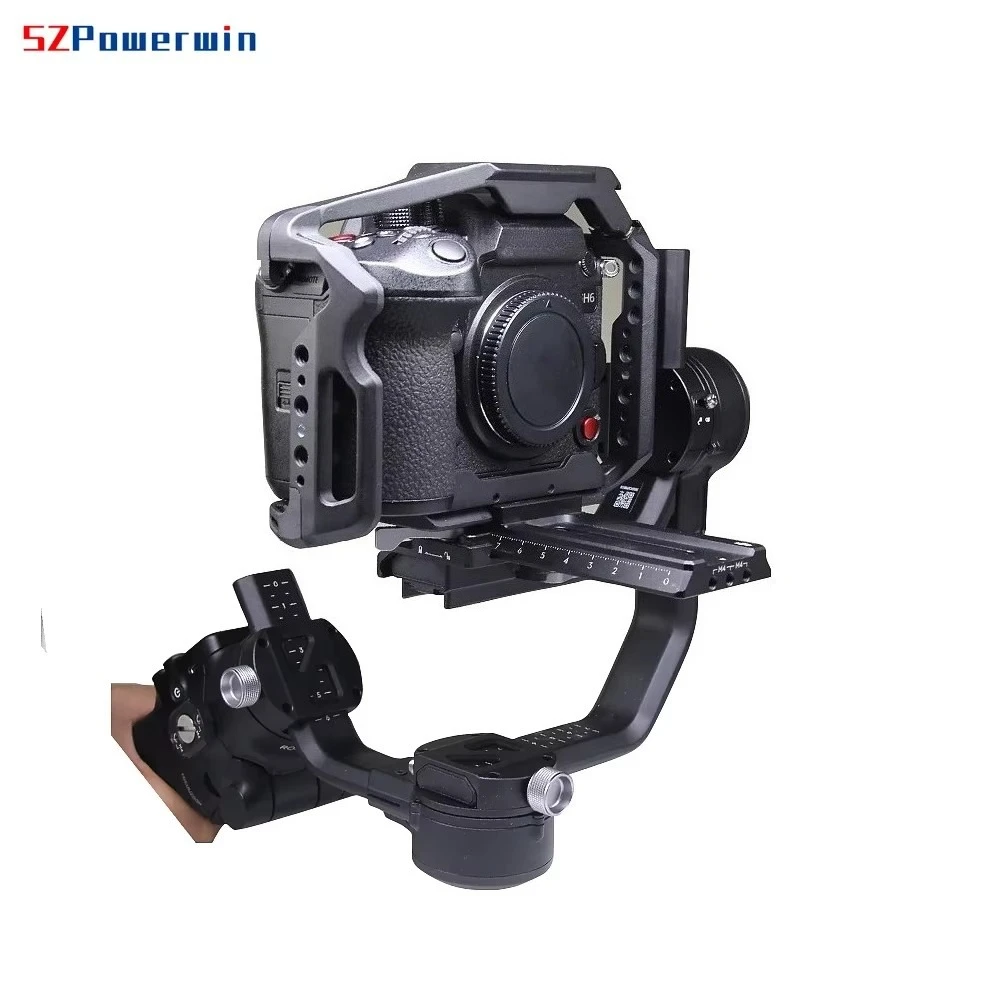 SZPowerwin Camera Cage Kit for Panasonic GH7 GH6 Stabilizer Rig Protective Frame Gimbal Arri Locating Screw Wooden Handle