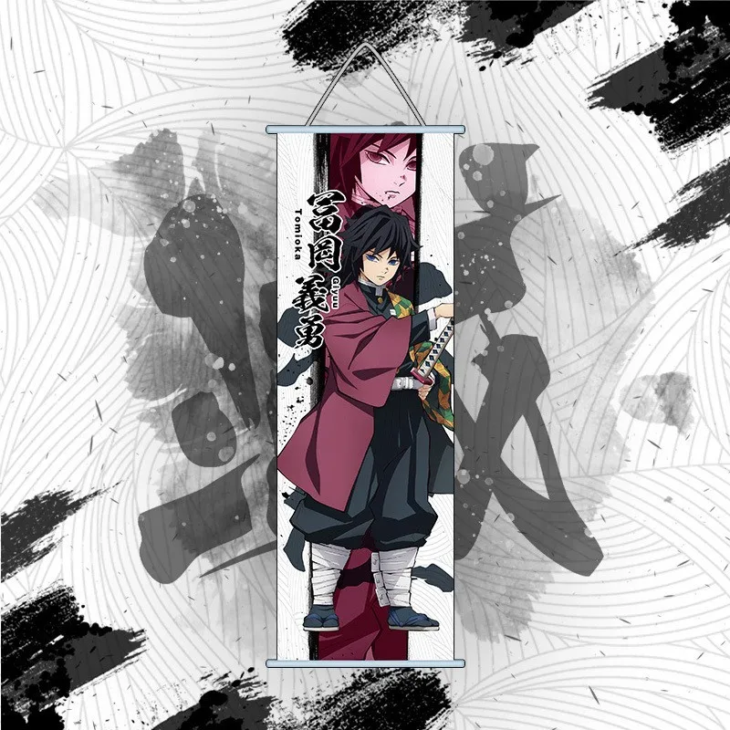 Demon Slayer Cartoon Anime Tanjirou Nezuko Scroll Canvas Wall Hanging Painting Home Decor Anime Poster Wall Art Room Decoration