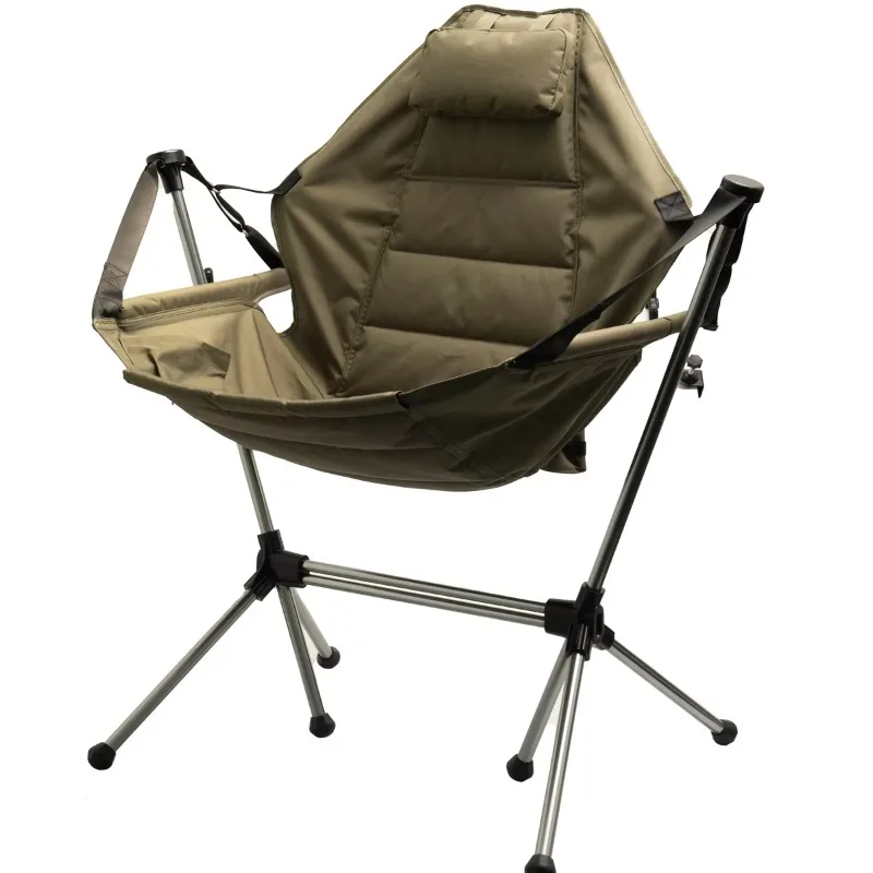 

Outdoor high-quality aluminum alloy swing chair folding camping chair with pillow