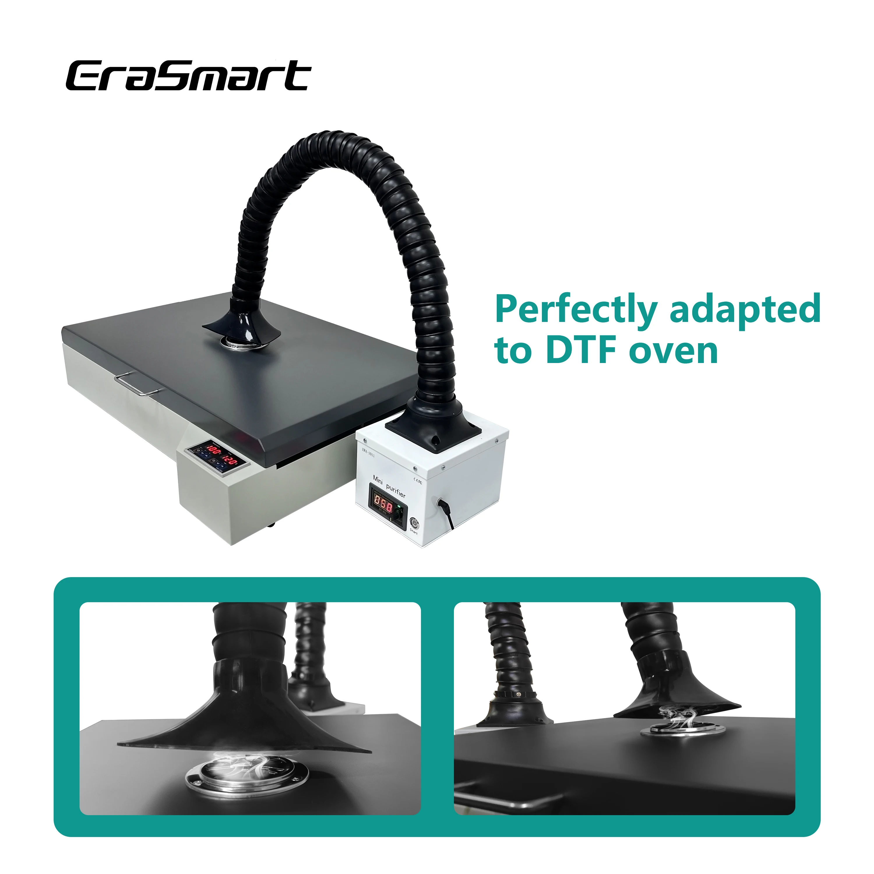 EraSmart Mini Small DTF Printer Smoke Absorber Filter Fume Extractor Air Purifier For Oven Powder Shaker Machine