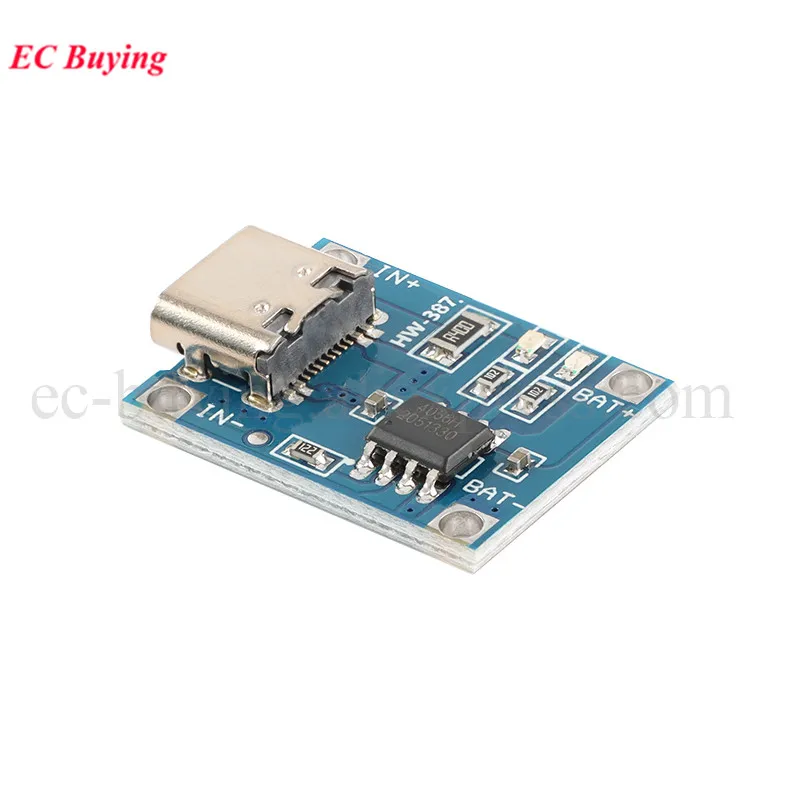 10Pcs/1pc TYPE-C USB 5V 1A 18650 TP4056 Lithium Battery Charger Module Charging Board DC 4.2V 4.5V-5.5V Input Voltage HW-387 image 2