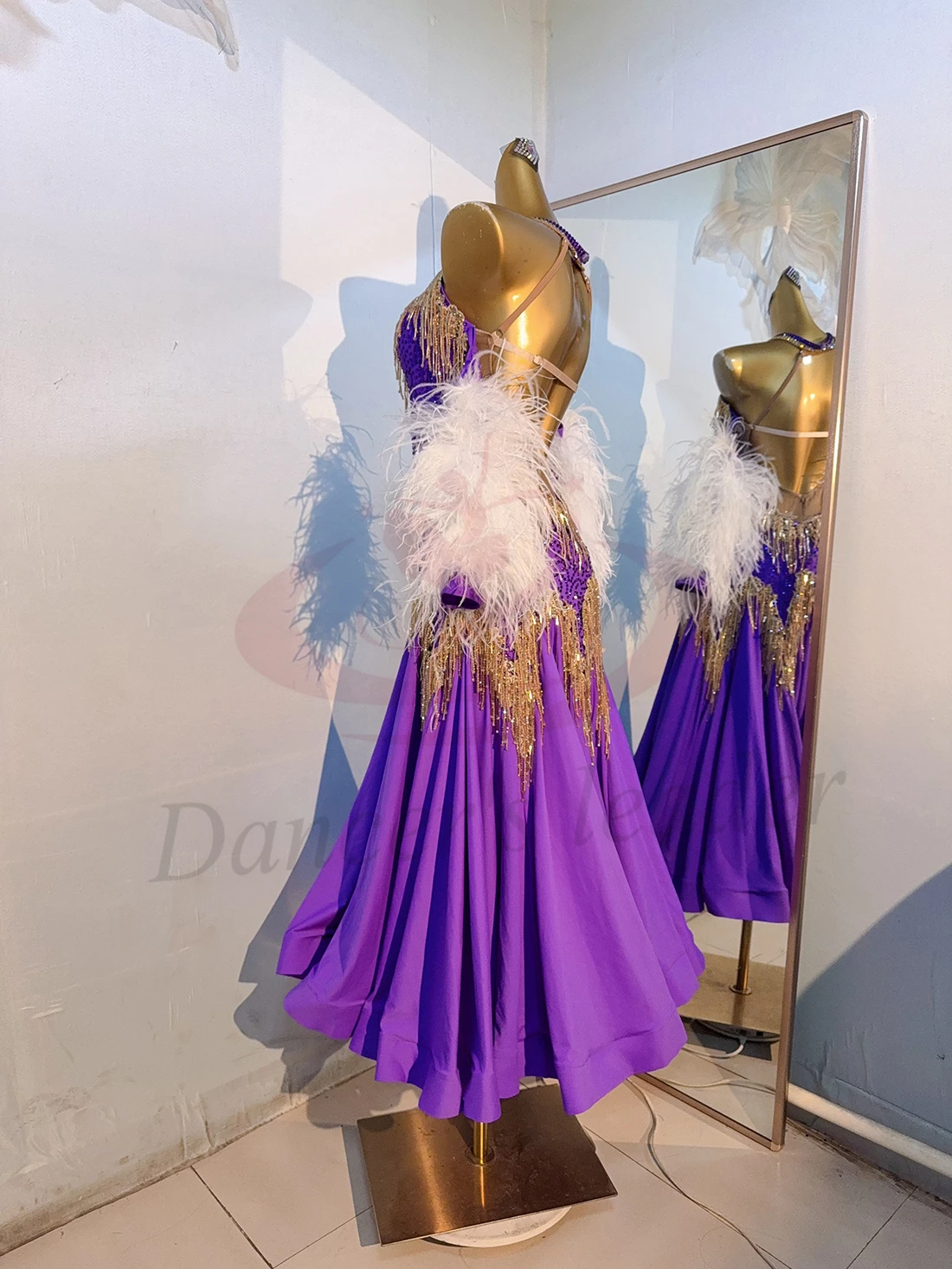 Latin Dance Professional Dress High-end Custom Purple Modern Large Skirt Tango Female Adult Children Standard Stage Costume