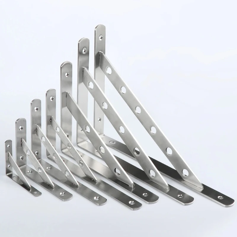 

6/8/10/12/14 дюймов треугольные кронштейны для полок из нержавеющей стали L-образная настенная утолщенная угловая скоба прямоугольный держатель