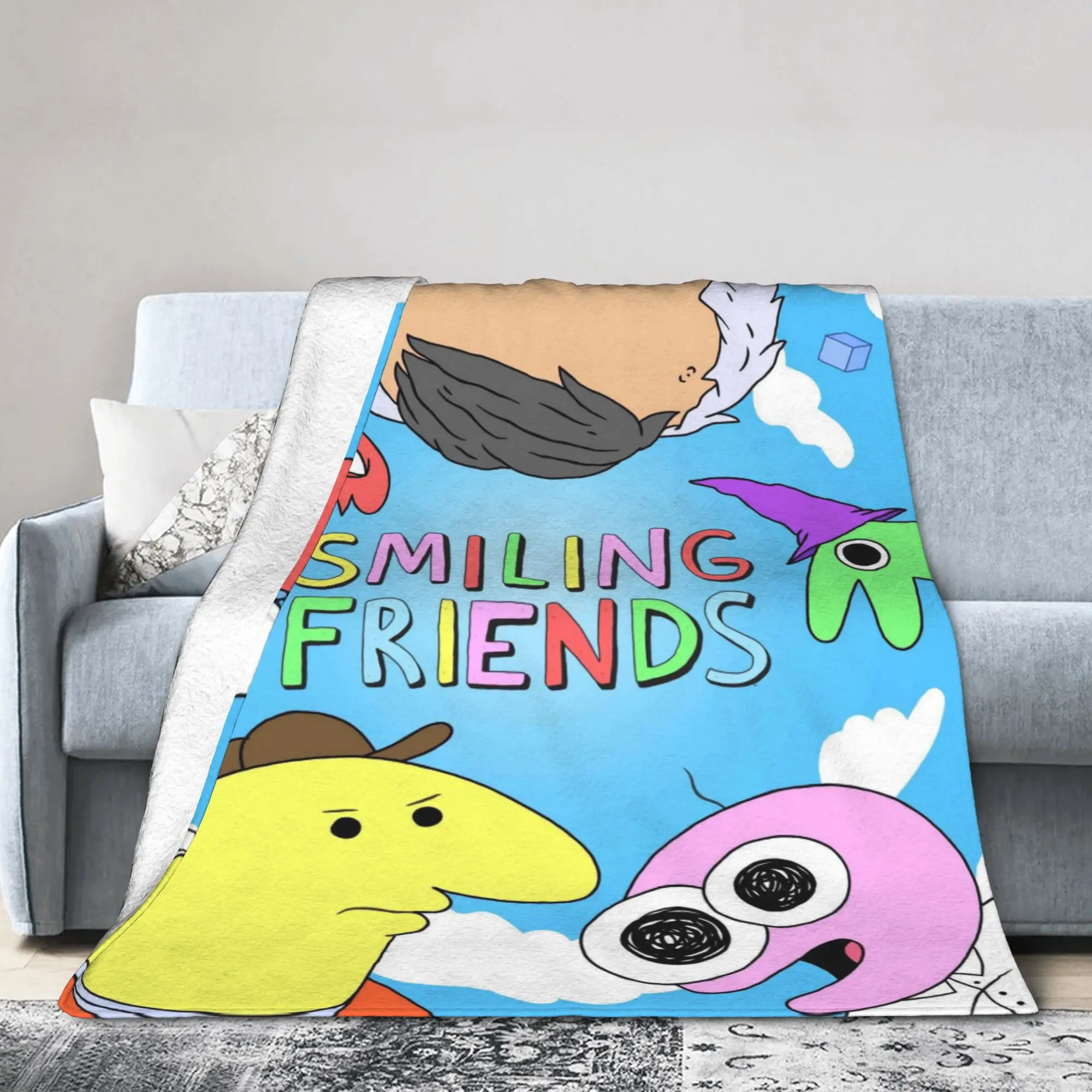 Smiling Friends Cartoon Blankets  Super Warm Comfortable Plush Throw Blanket For Child Couch Bed Flannel Bedspread Bed Cover