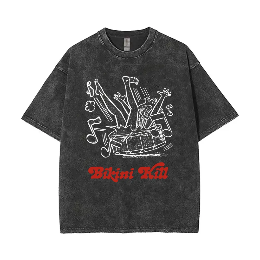 تي شيرت رجالي _Shark Retro_Graphic - تي شيرت صيفي كاجوال بطباعة سوداء جريئة وأكمام قصيرة من القطن الخالص مريح #5