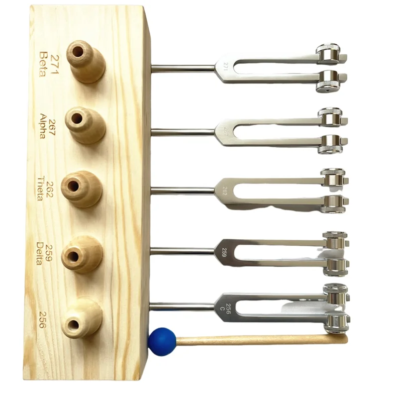

AED7-5Pcs Healing Chakra Tuning Fork Fingerboard Tuning Fork Chakra Harmonizer Therapy Therapeutic Tuning Fork
