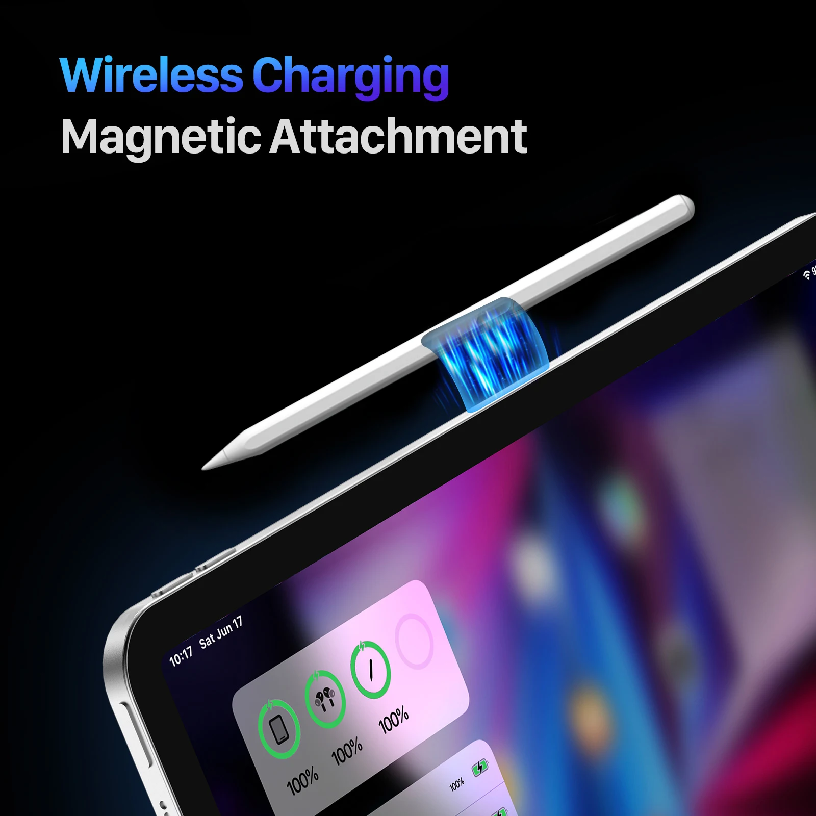 

Touch pen suitable for iPad (2018 - 2023), fast-charging magnetic pen, with tilt sensitivity and handwriting repulsion function