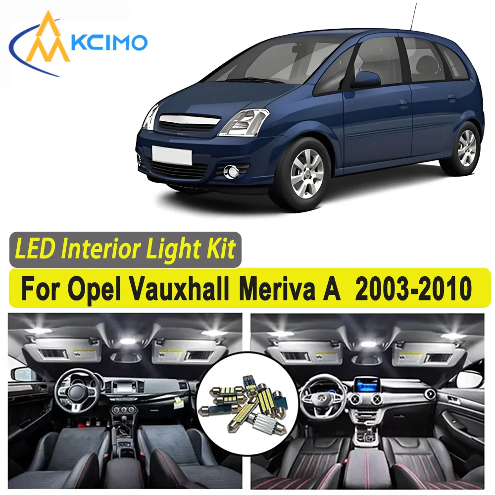 

Kcimo LED For Opel Vauxhall Meriva A(2003-2010) Premium Bright LED Interior Dome Map Trunk Light Kit Car Led Lamps Car LED Light