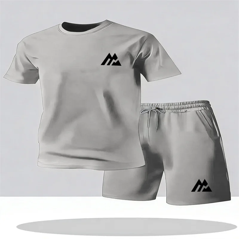 

Новый набор для активного отдыха: многофункциональные шорты для бега, футболка с коротким рукавом и спортивные шорты, летний мужской спортивный и повседневный комплект высокого качества.