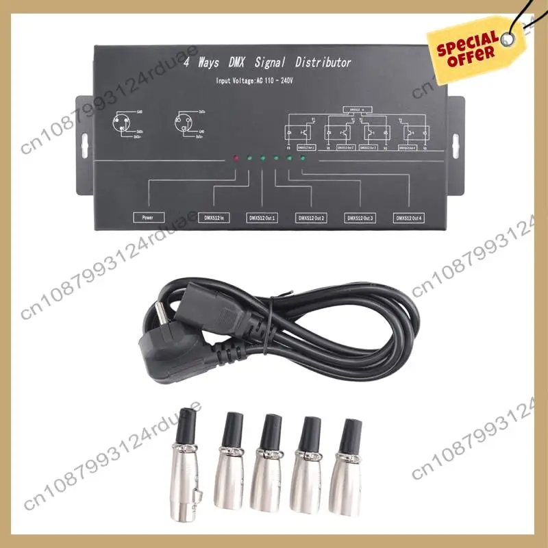 

A75T DMX512 Усилитель-разветвитель DMX512 Повторитель сигнала 1CH DMX121 4CH 4 выходных порта Распределитель сигнала DMX124, AC100V-240V