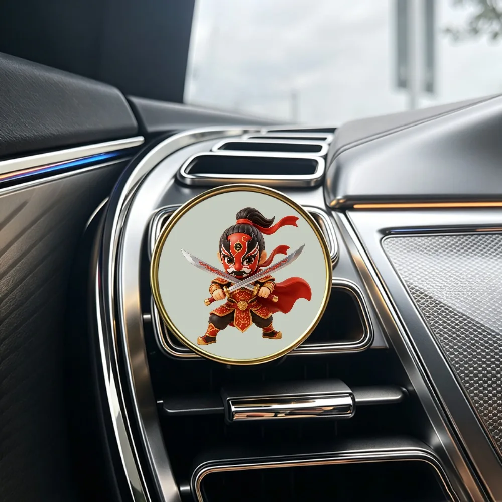 Chinese Style Car Air Freshener Cute Cartoon Opera Face Mask AC Vent Clip Unique Auto Fragrance Cultural Festival Gift