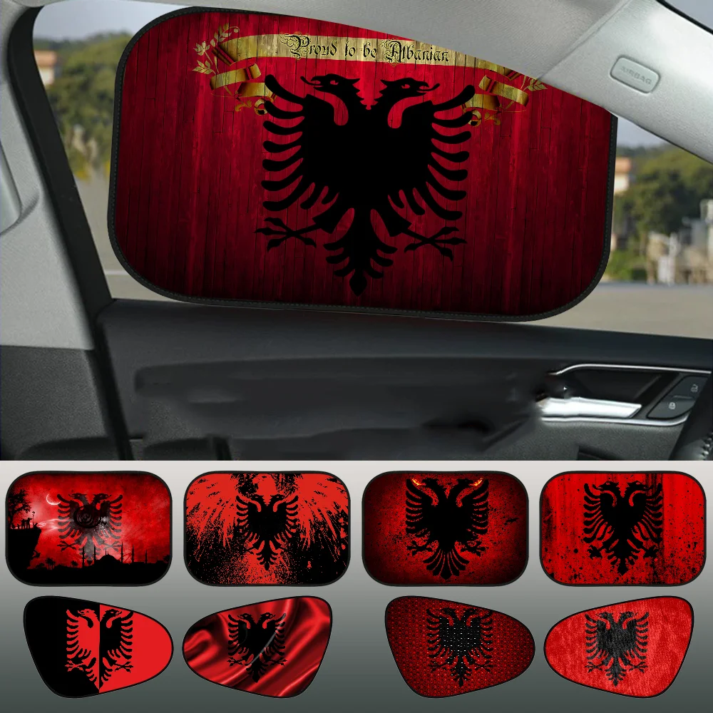 

Albania Flag Car Sun Shade UV Electrostatic Adsorption Car Window Sunshade Universal Auto Outdoor Sunscreen