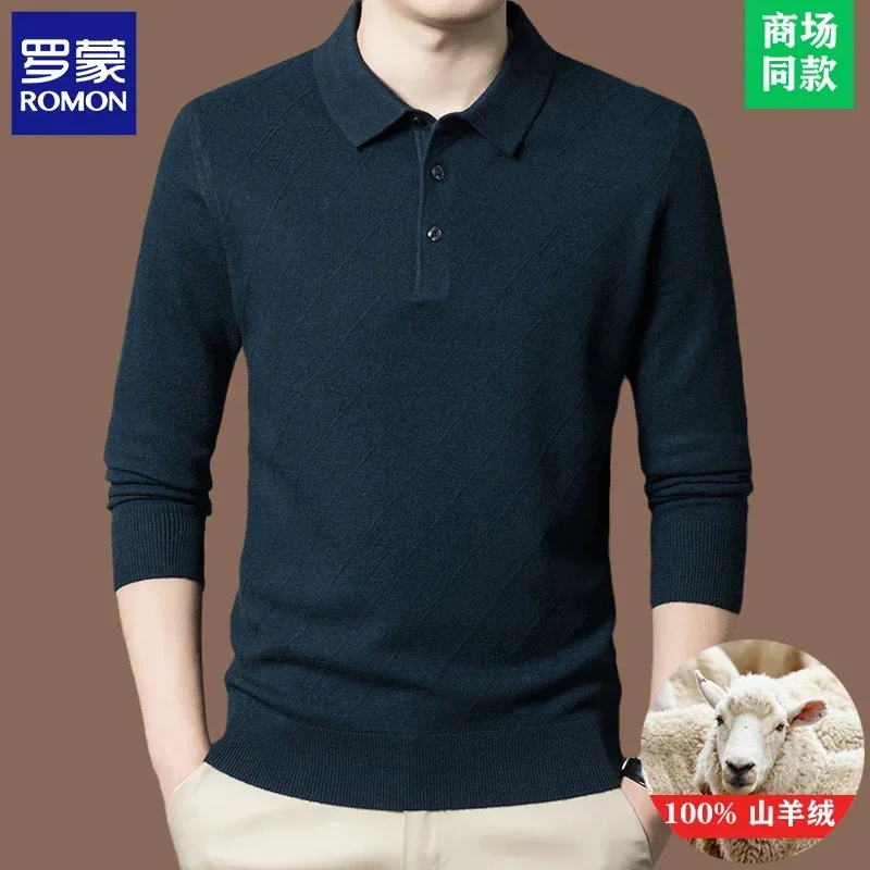 Sweaters for Men 100% Cashmere Polo Shirt Loose Casual Winter Thickened Lapel Sweater New in Ropa De Hombre