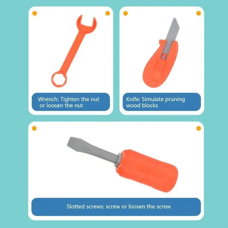 F62d Kids Toy Tool Set Realist Kids Construction Toy Construction pour les voitures Toy pour