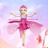 USB Rechargeable Gesture Luminous Aircraft Girls Toy Hand Sensor Magical Flying Pixie Toy Infrared Sensor Flying Doll Kid Gifts