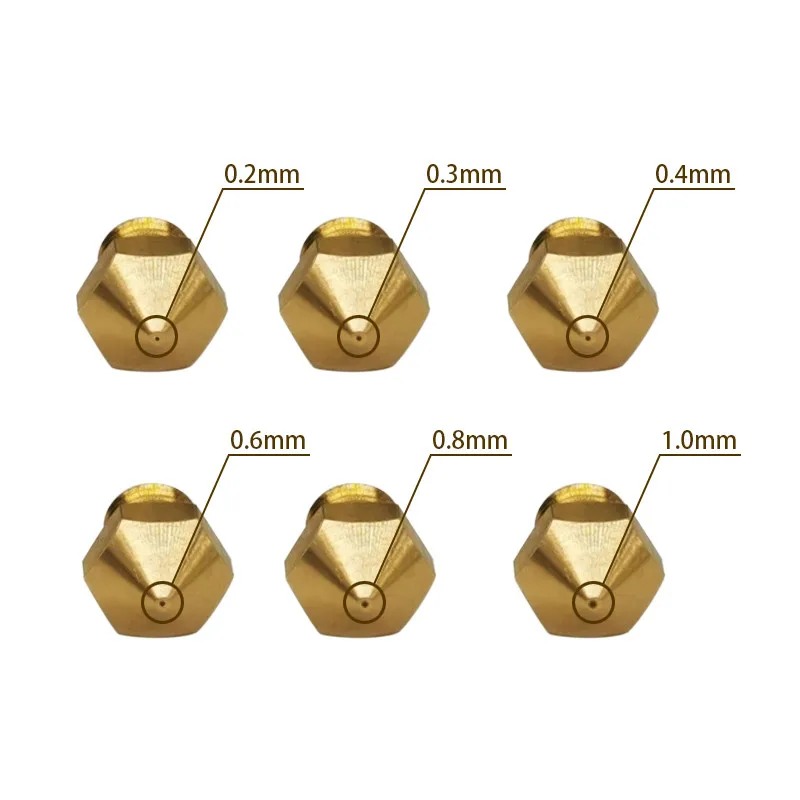 Bico extrusor mk10 m6, 5 peças, 1.75mm, latão, impressora 3d, cabeça de impressão para wanhao duplicador d4/i3/dremel qidi makerbot