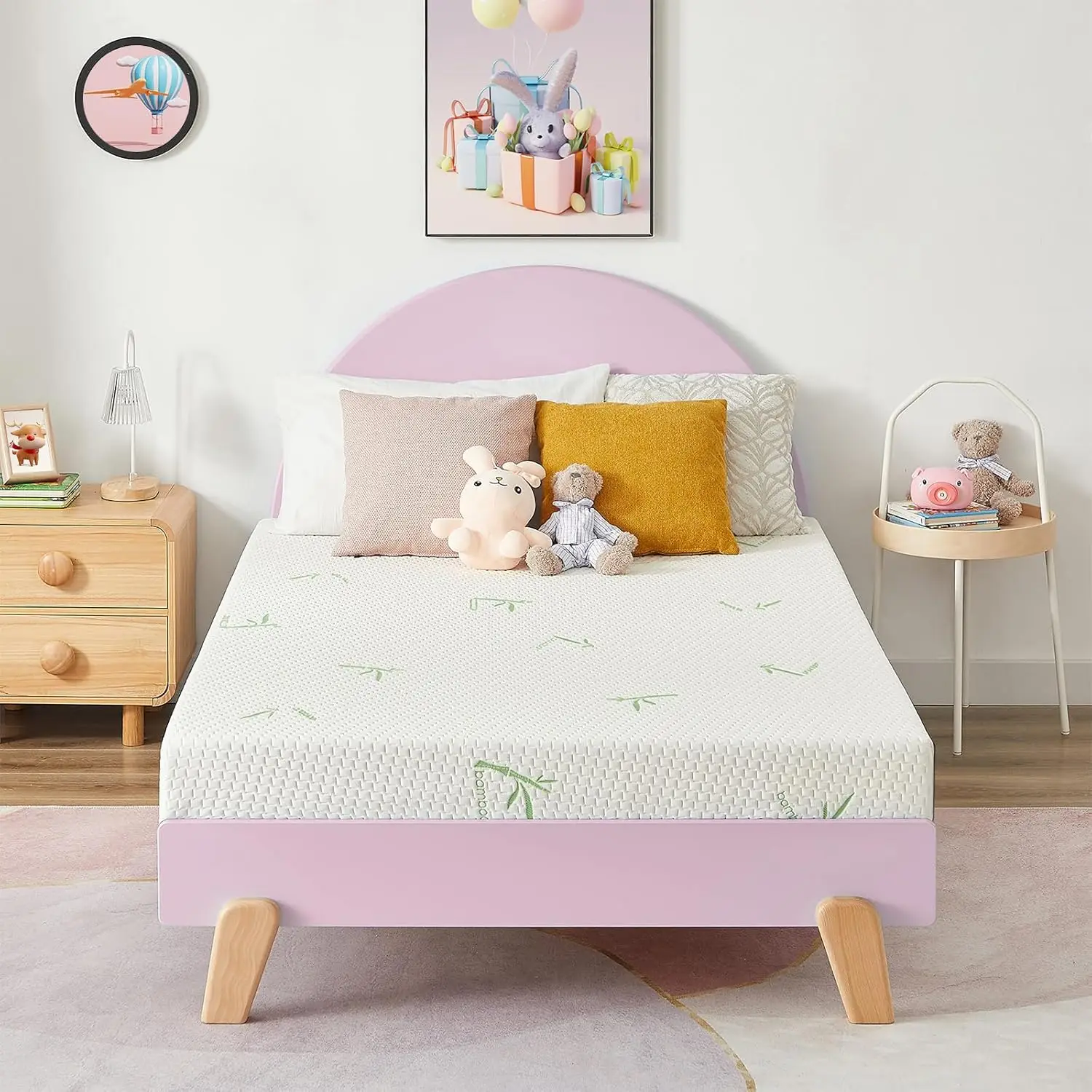 Twin Mattress 6 Inch Memory Foam Mattress in a Box with Breathable Bamboo Cover Medium Firm Gel Mattress for Bunk Bed Trundle Be